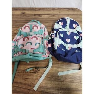 2 Pottery Barn Kids Backpacks Sequins Rainbows And Hearts